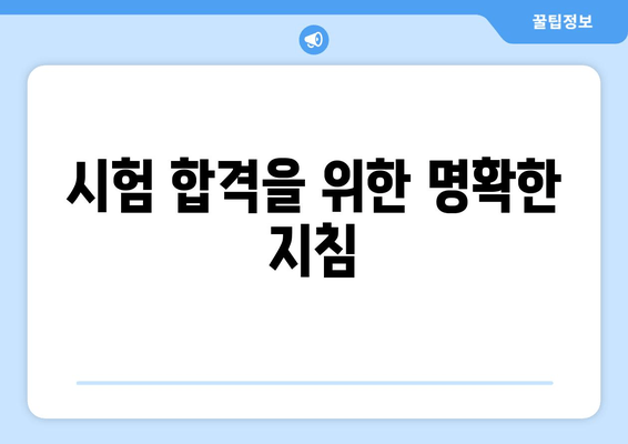 시험 합격을 위한 명확한 지침