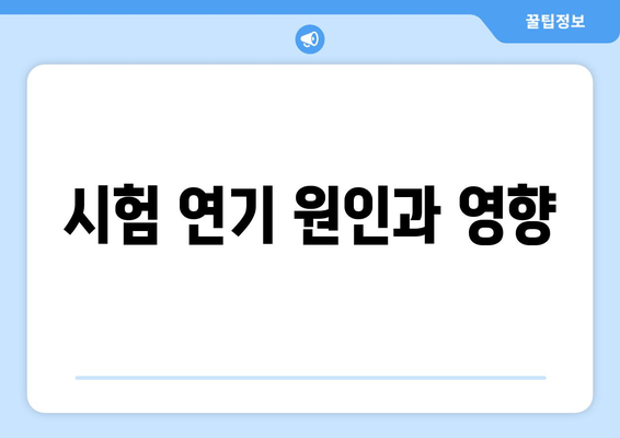 시험 연기 원인과 영향