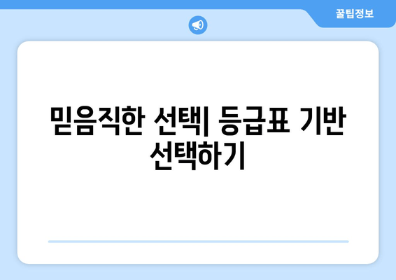 믿음직한 선택| 등급표 기반 선택하기