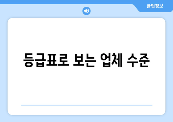 등급표로 보는 업체 수준