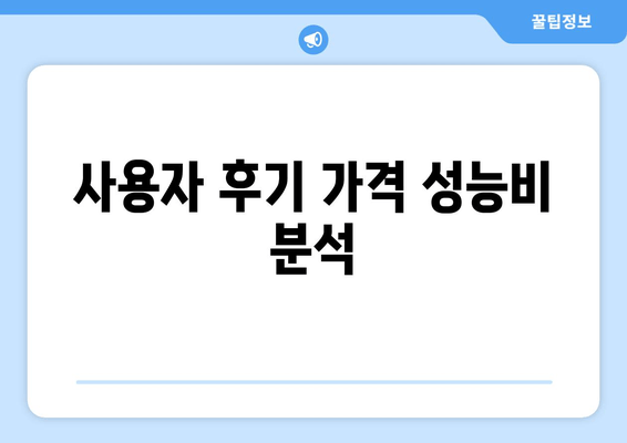 사용자 후기 가격 성능비 분석