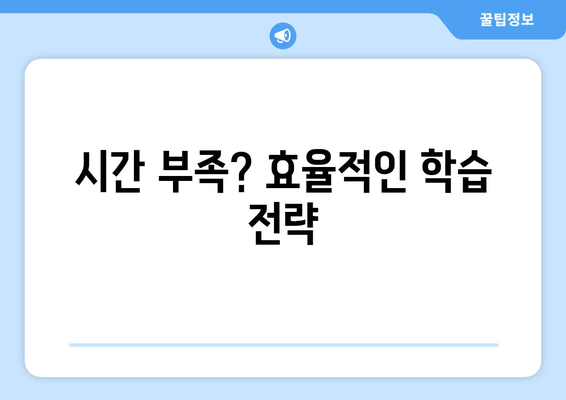 시간 부족? 효율적인 학습 전략