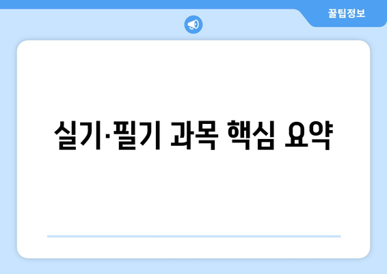 실기·필기 과목 핵심 요약