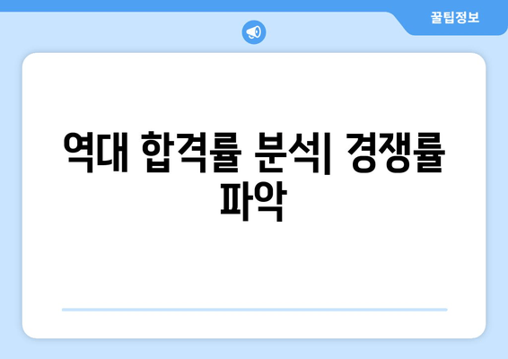 역대 합격률 분석| 경쟁률 파악