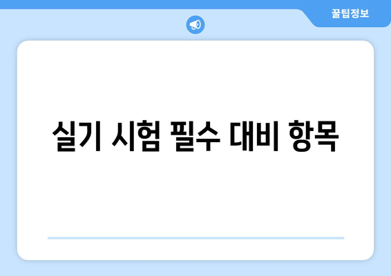 실기 시험 필수 대비 항목