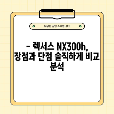 렉서스 NX300h 렌터카 일주일 시승 후기| 장점, 단점, ACC & 네비게이션 사용 경험 |  실제 주행 후기, 장단점 분석