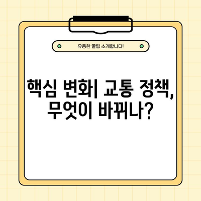 2024년 바뀌는 교통정책, 나에게 어떤 변화가 있을까? | 교통 정책 변화, 핵심 내용, 영향 분석