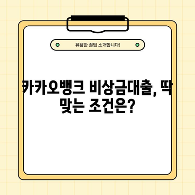 카카오뱅크 비상금대출, 조건부터 후기, 부결 사유까지 완벽 정리 | 비상금, 대출, 신용대출, 후기