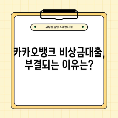 카카오뱅크 비상금대출, 조건부터 후기, 부결 사유까지 완벽 정리 | 비상금, 대출, 신용대출, 후기