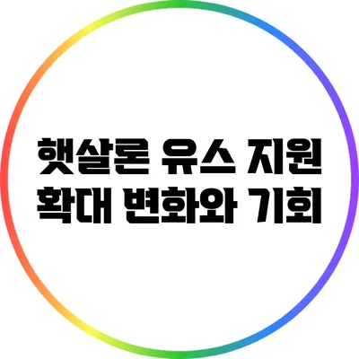 햇살론 유스 지원 확대: 변화와 기회