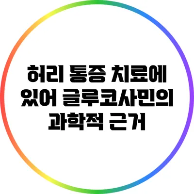 허리 통증 치료에 있어 글루코사민의 과학적 근거