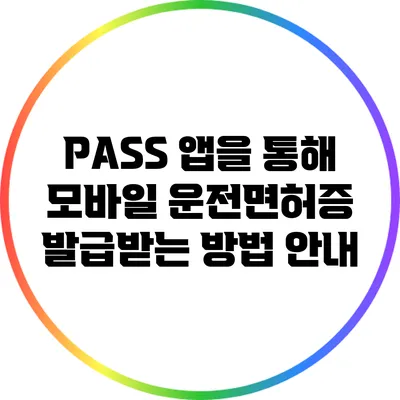 PASS 앱을 통해 모바일 운전면허증 발급받는 방법 안내