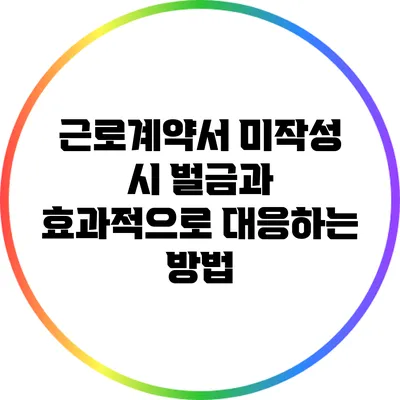근로계약서 미작성 시 벌금과 효과적으로 대응하는 방법
