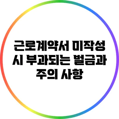 근로계약서 미작성 시 부과되는 벌금과 주의 사항