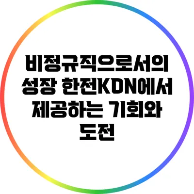 비정규직으로서의 성장: 한전KDN에서 제공하는 기회와 도전