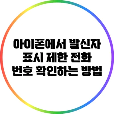 아이폰에서 발신자 표시 제한 전화 번호 확인하는 방법