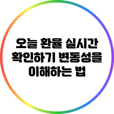 오늘 환율 실시간 확인하기: 변동성을 이해하는 법