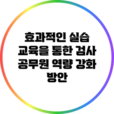 효과적인 실습 교육을 통한 검사 공무원 역량 강화 방안