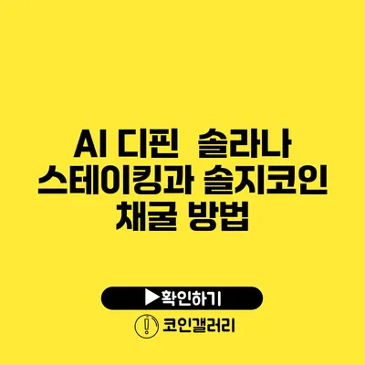 AI 디핀 : 솔라나 스테이킹과 솔지코인 채굴 방법