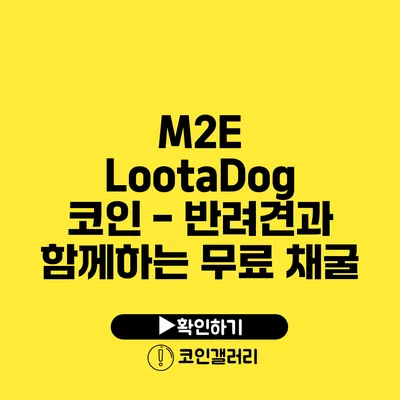 M2E LootaDog 코인 - 반려견과 함께하는 무료 채굴