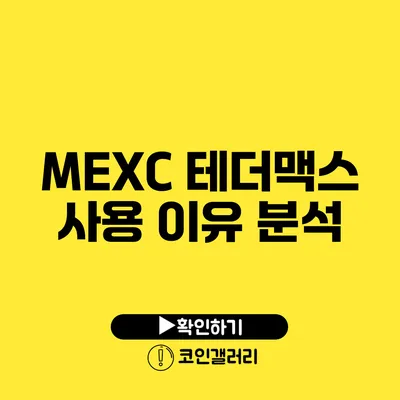 MEXC 테더맥스 사용 이유 분석