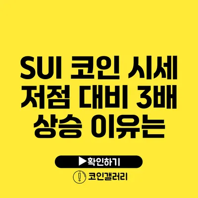 SUI 코인 시세: 저점 대비 3배 상승 이유는?