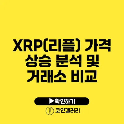 XRP(리플) 가격 상승 분석 및 거래소 비교