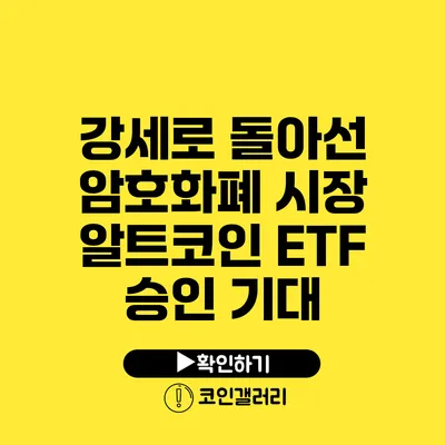 강세로 돌아선 암호화폐 시장: 알트코인 ETF 승인 기대