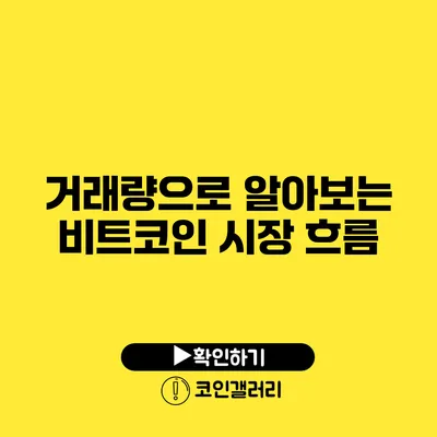거래량으로 알아보는 비트코인 시장 흐름