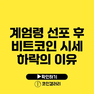 계엄령 선포 후 비트코인 시세 하락의 이유