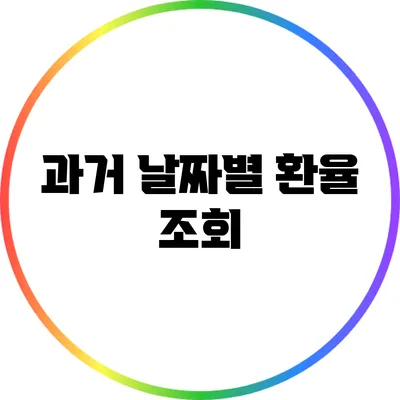 과거 날짜별 환율 조회