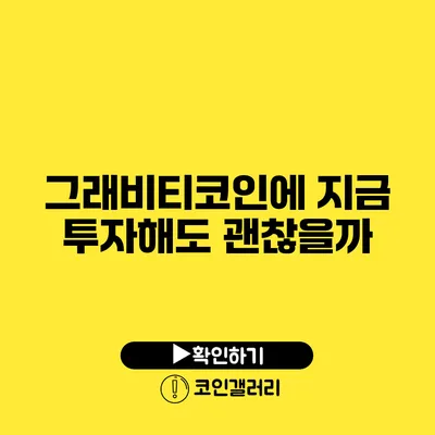 그래비티코인에 지금 투자해도 괜찮을까?