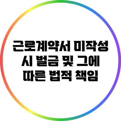 근로계약서 미작성 시 벌금 및 그에 따른 법적 책임