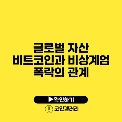 글로벌 자산 비트코인과 비상계엄 폭락의 관계
