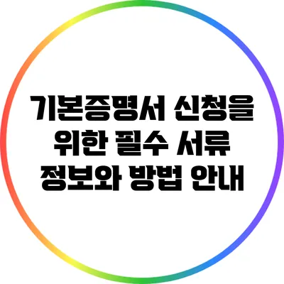 기본증명서 신청을 위한 필수 서류 정보와 방법 안내