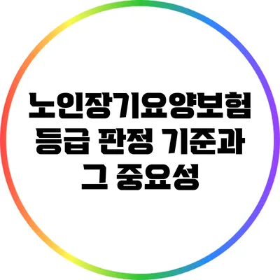 노인장기요양보험 등급 판정 기준과 그 중요성