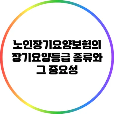 노인장기요양보험의 장기요양등급 종류와 그 중요성
