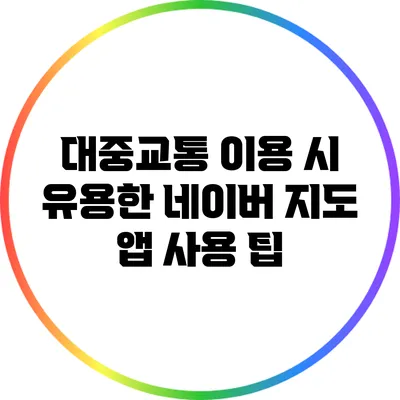 대중교통 이용 시 유용한 네이버 지도 앱 사용 팁
