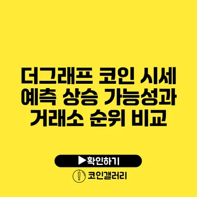 더그래프 코인 시세 예측: 상승 가능성과 거래소 순위 비교