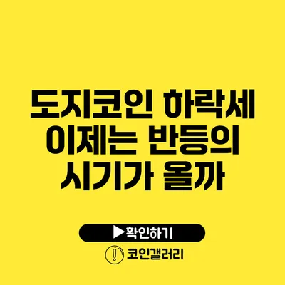 도지코인 하락세: 이제는 반등의 시기가 올까?