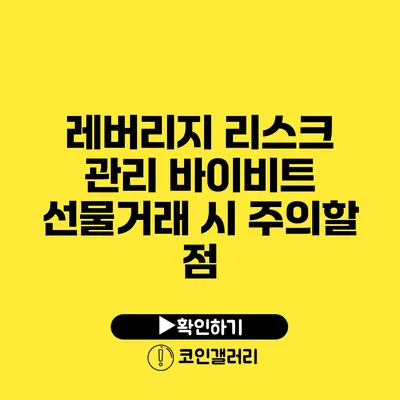 레버리지 리스크 관리: 바이비트 선물거래 시 주의할 점