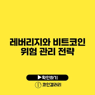 레버리지와 비트코인: 위험 관리 전략