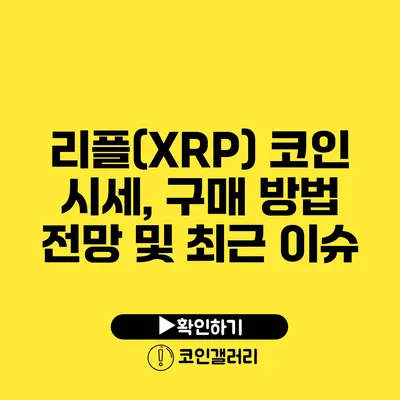 리플(XRP) 코인 시세, 구매 방법 전망 및 최근 이슈