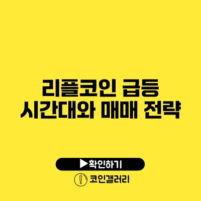 리플코인 급등 시간대와 매매 전략