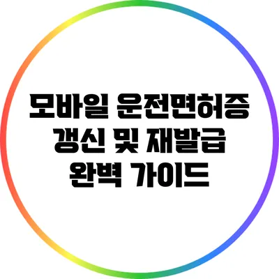 모바일 운전면허증 갱신 및 재발급 완벽 가이드