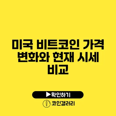 미국 비트코인 가격 변화와 현재 시세 비교