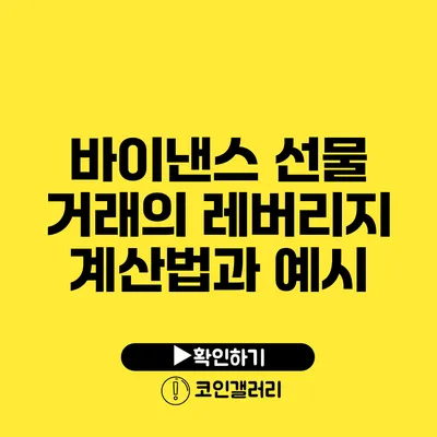 바이낸스 선물 거래의 레버리지 계산법과 예시