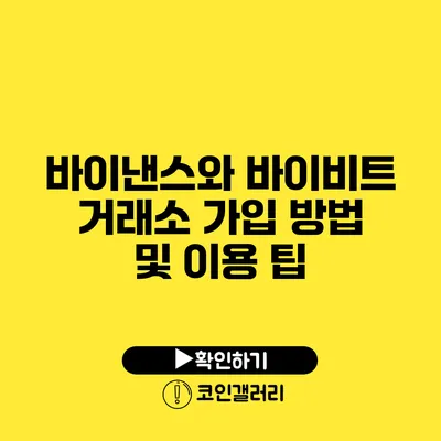 바이낸스와 바이비트 거래소 가입 방법 및 이용 팁