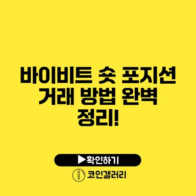 바이비트 숏 포지션 거래 방법 완벽 정리!
