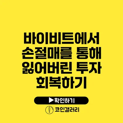 바이비트에서 손절매를 통해 잃어버린 투자 회복하기